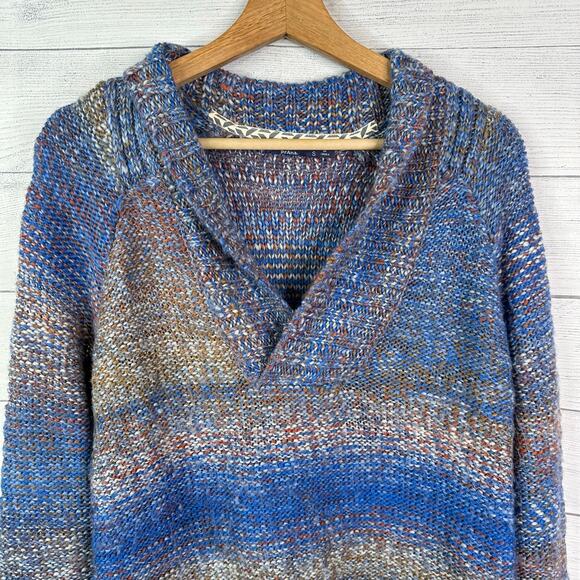 Prana Womens size Small Claus Chunky Knit Wool Blend Sweater Blue w23202183 - Picture 3 of 9